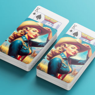Vintage Rodeo Pin-up Playing Cards