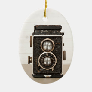 Vintage Rolleiflex Twin lens camera Ceramic Tree Decoration