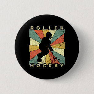 Vintage Roller Hockey Sport Retro 6 Cm Round Badge