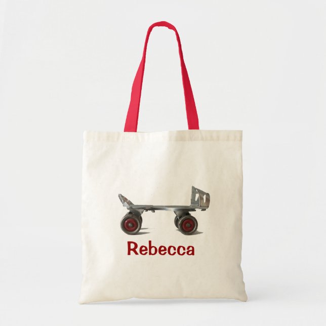Vintage Roller Skate Tote Bag (Front)