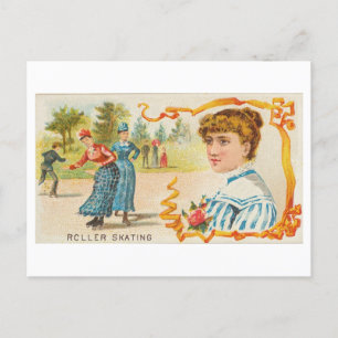 Vintage Roller Skating Postcard