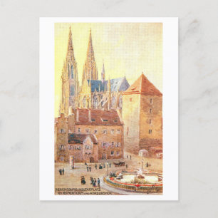 Vintage Roman Tower and Ducal Court, Regensburg Postcard