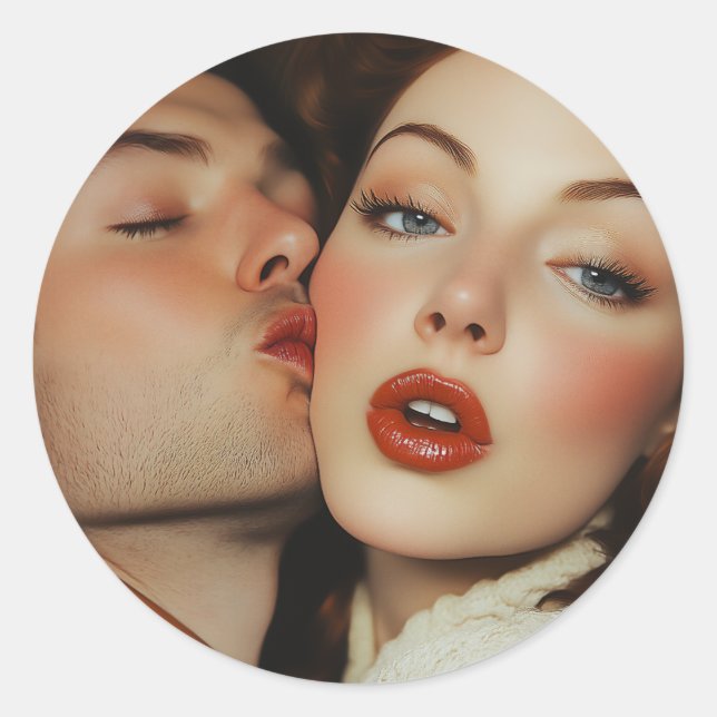 Vintage Romance Classic Round Sticker (Front)
