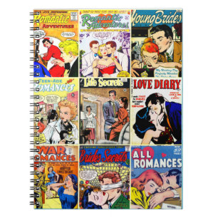 Vintage Romance Comic Book Cover Collage