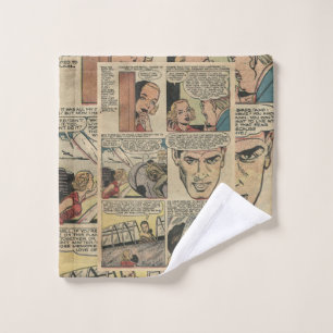 Vintage Romance Comic Layout Wash Cloth