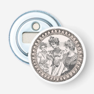 Vintage Romance Couple: Antique Roses Girly Love Bottle Opener