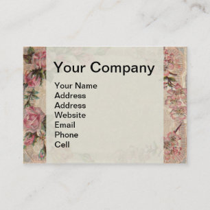 Vintage Romance Couple: Antique Roses Girly Love Business Card