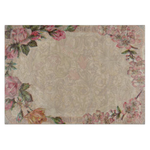  Vintage Romance Couple: Antique Roses Girly Love Cutting Board