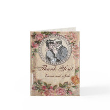 Vintage Romance Couple Antique Roses Wedding