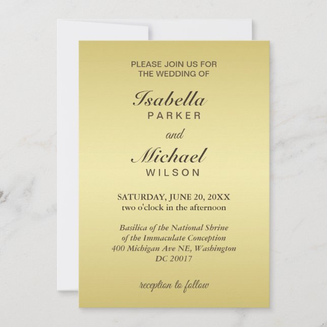 Vintage Romance couple, man and woman, gold Invitation (Front)
