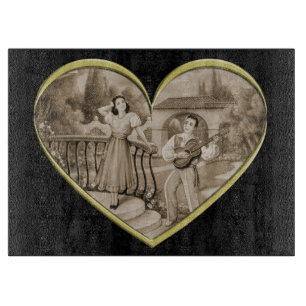 Vintage Romance couple, man and woman love Cutting Board