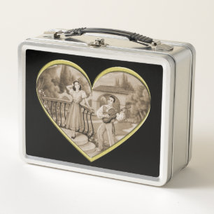 Vintage Romance couple, man and woman love Metal Lunch Box