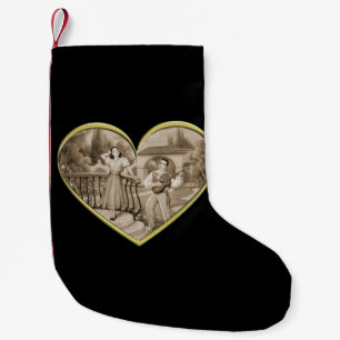Vintage Romance couple, man and woman love Small Christmas Stocking