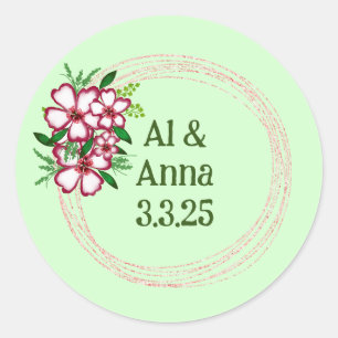 Vintage Romance Purple Corsage Floral Wreath Classic Round Sticker