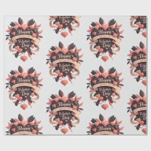 vintage romance valentine wrapping paper