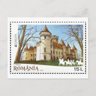 Vintage Romania Károlyi Castle Stamp Postcard