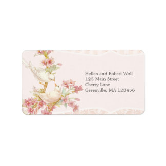 Vintage Romantic Birds in Love Label