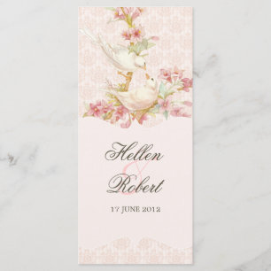 Vintage Romantic Birds  Wedding Ceremony Program