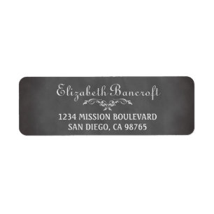 Vintage romantic chalkboard custom return address label