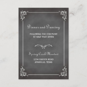 Vintage romantic chalkboard reception enclosure card