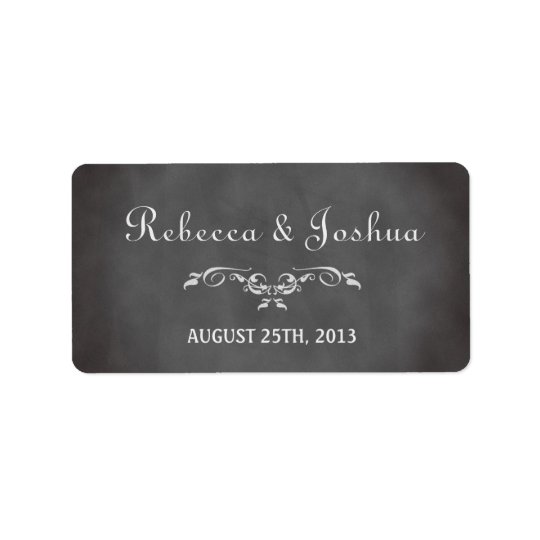 Vintage romantic chalkboard wedding favour tag address label