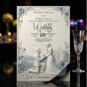 Vintage Romantic Chapel Wedding Invitation