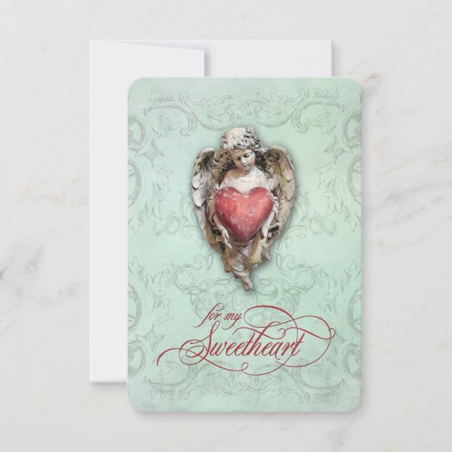 Vintage Romantic Cherub with Heart and Sonnet (Front)