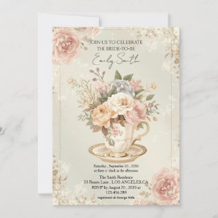 Vintage Romantic Chic Bridal Shower Invitation