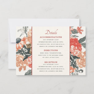 Vintage Romantic Cottagecore Floral Details RSVP Card
