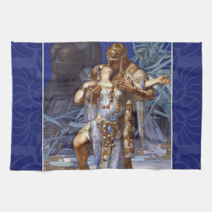 vintage romantic couple anthony cleopatra classic tea towel