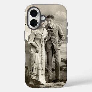 Vintage Romantic Couple with Parasol iPhone 16 Case