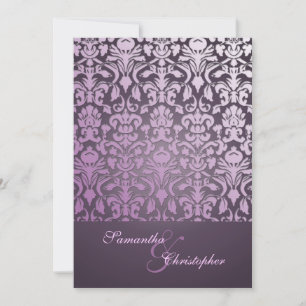 Vintage + Romantic Damask 5x7 Wedding Invitations