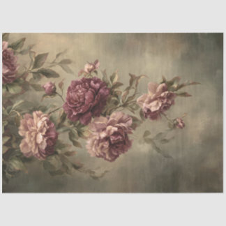 Vintage Romantic Floral, Hanging Peony Bouquet Tissue Paper