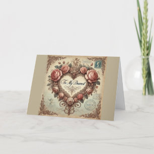 Vintage Romantic Floral Valentine’s Day Card