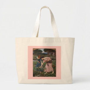 Vintage Romantic Garden Women Pre-Raphaelite Large Tote Bag