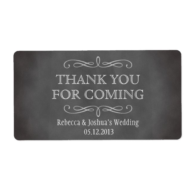 Vintage romantic grey chalkboard scroll favour (Front)