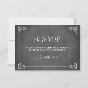 Vintage romantic grey chalkboard wedding response