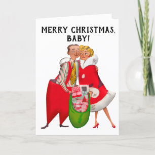 VINTAGE ROMANTIC 'I LOVE YOU' CHRISTMAS CARD
