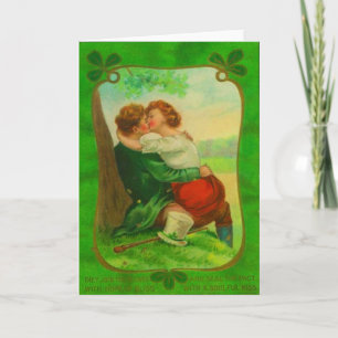 Vintage Romantic Irish Couple St Patrick's Day Card