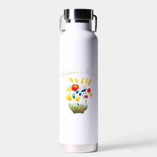 Vintage Romantic Meadow – Boho Watercolor Flowers Water Bottle