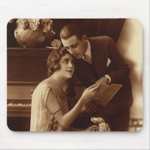 Vintage Romantic Music, Love and Romance Lovers Mouse Pad