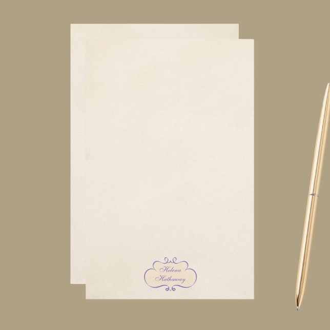 Vintage Romantic Name Shield Stationery Paper (Creator Uploaded)