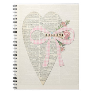 Vintage romantic notebook shabby chic collage