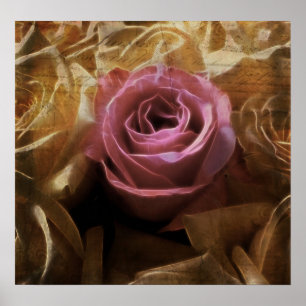 Vintage Romantic One of a Kind Love, A Single Rose Poster