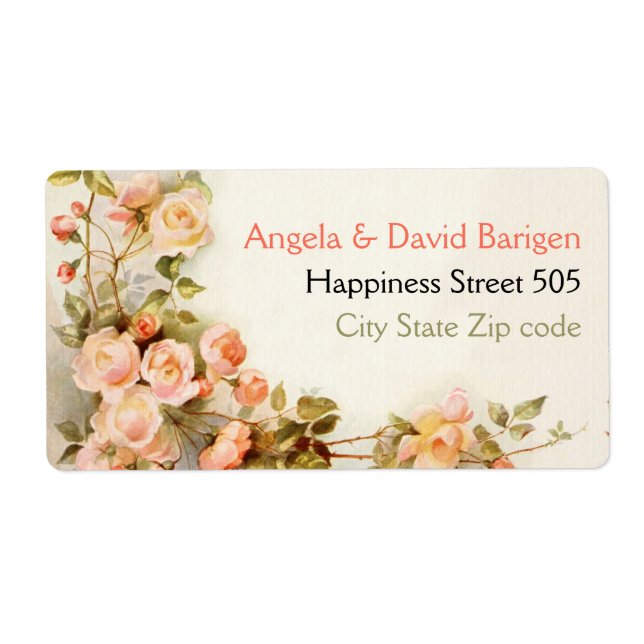 Vintage romantic painting of roses wedding (Front)