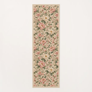 Vintage Romantic Peony & Rose Garden Pattern Yoga Mat