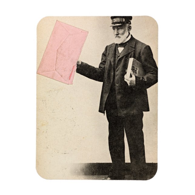 Vintage romantic postman magnet (Vertical)