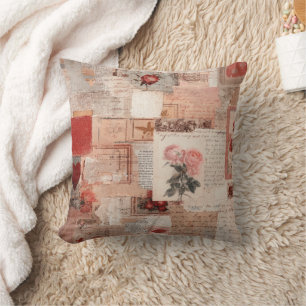 Vintage Romantic Rose Collage (2) Cushion