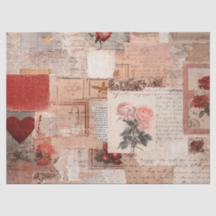 Vintage Romantic Rose Collage (2) Tissue Paper