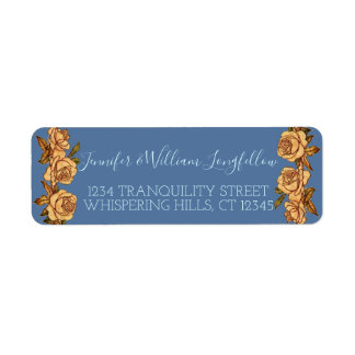 Vintage Romantic Rose Floral Bridal Shower Return Address Label